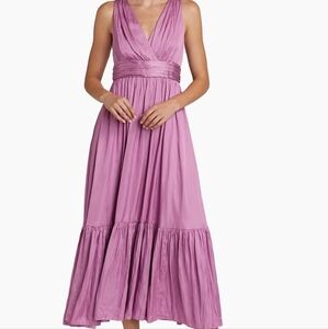 Kobi Halperin Women's Ashton Satin Midi-Dress Tulip In Color NWT $498
